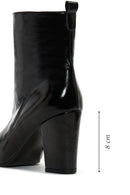 Women's Black Patent Leather Heeled Boots | Derimod