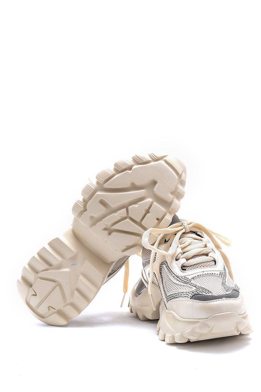 Women's Leather High-Sole Sneaker