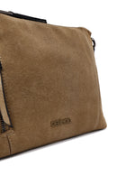 Women's Camel Long Strap Suede Crossbody Bag | Derimod