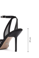 Women's Black Ankle Buckle High Thin Heel Sandals | Derimod