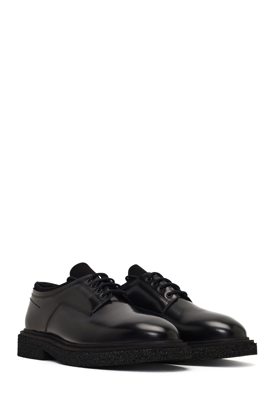 Men's Black Lace-Up Leather Casual Shoes