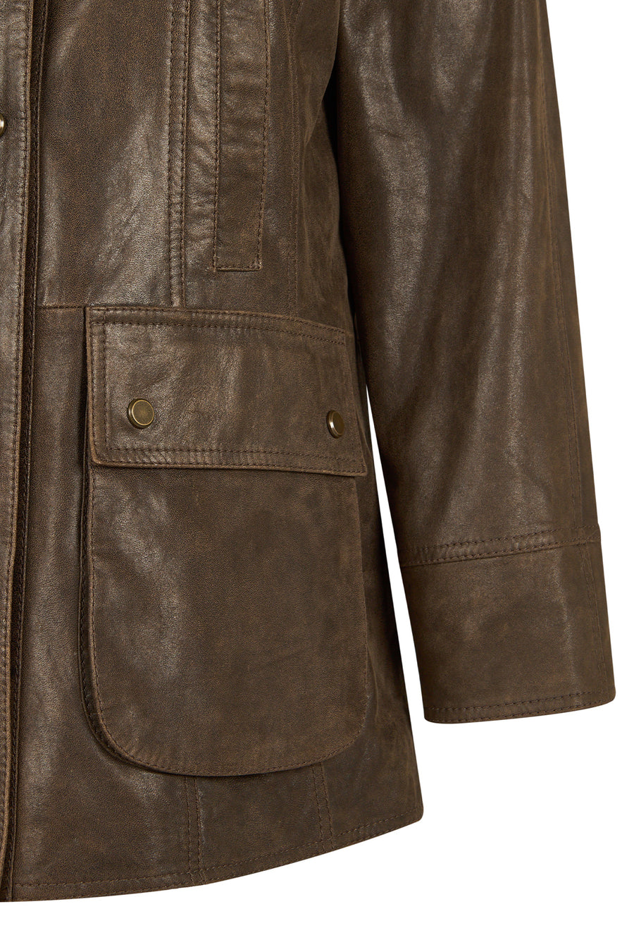 Gateaway Woman Brown Leather Coat