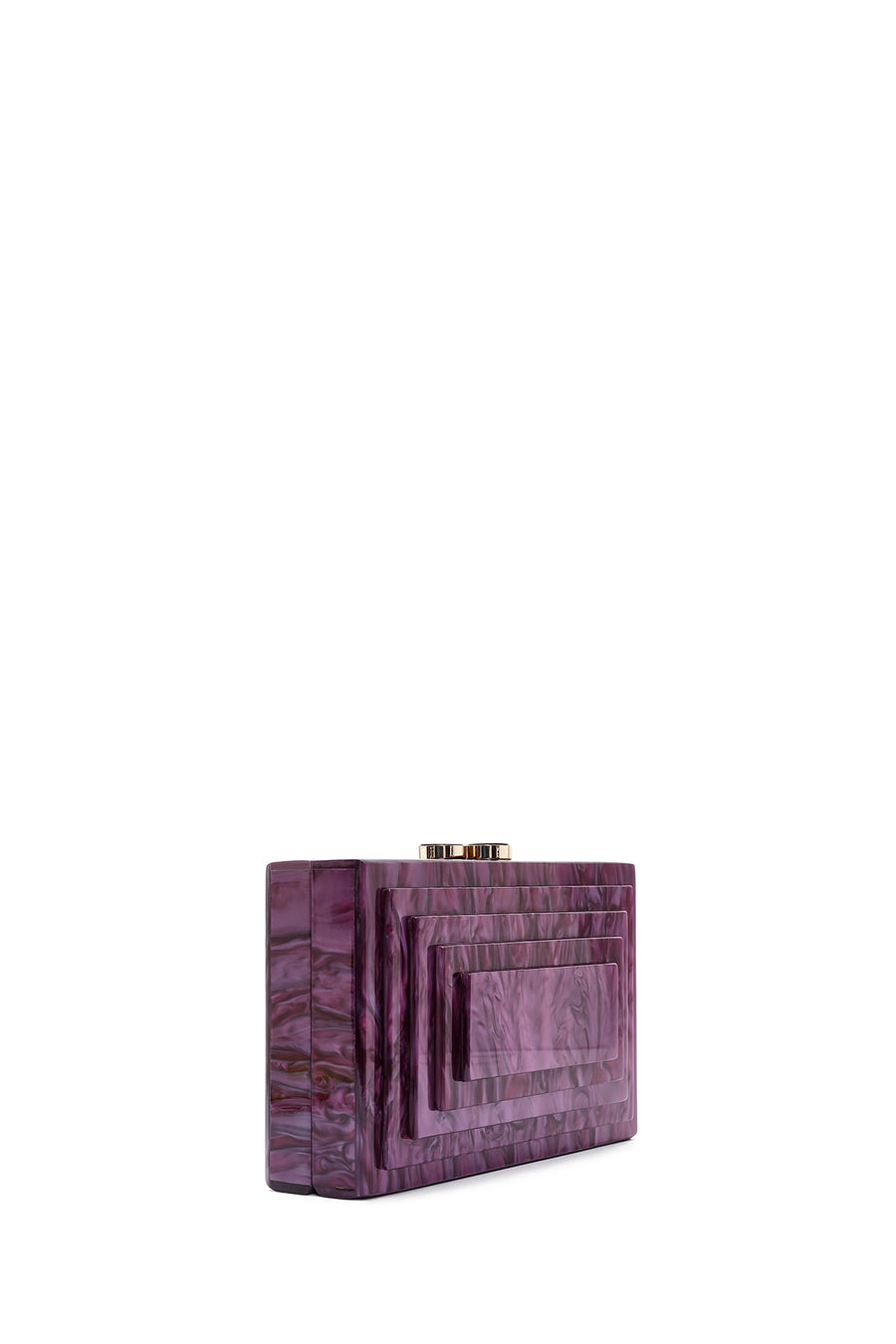 Women's Burgundy Long Chain Strap Mini Box Clutch Bag