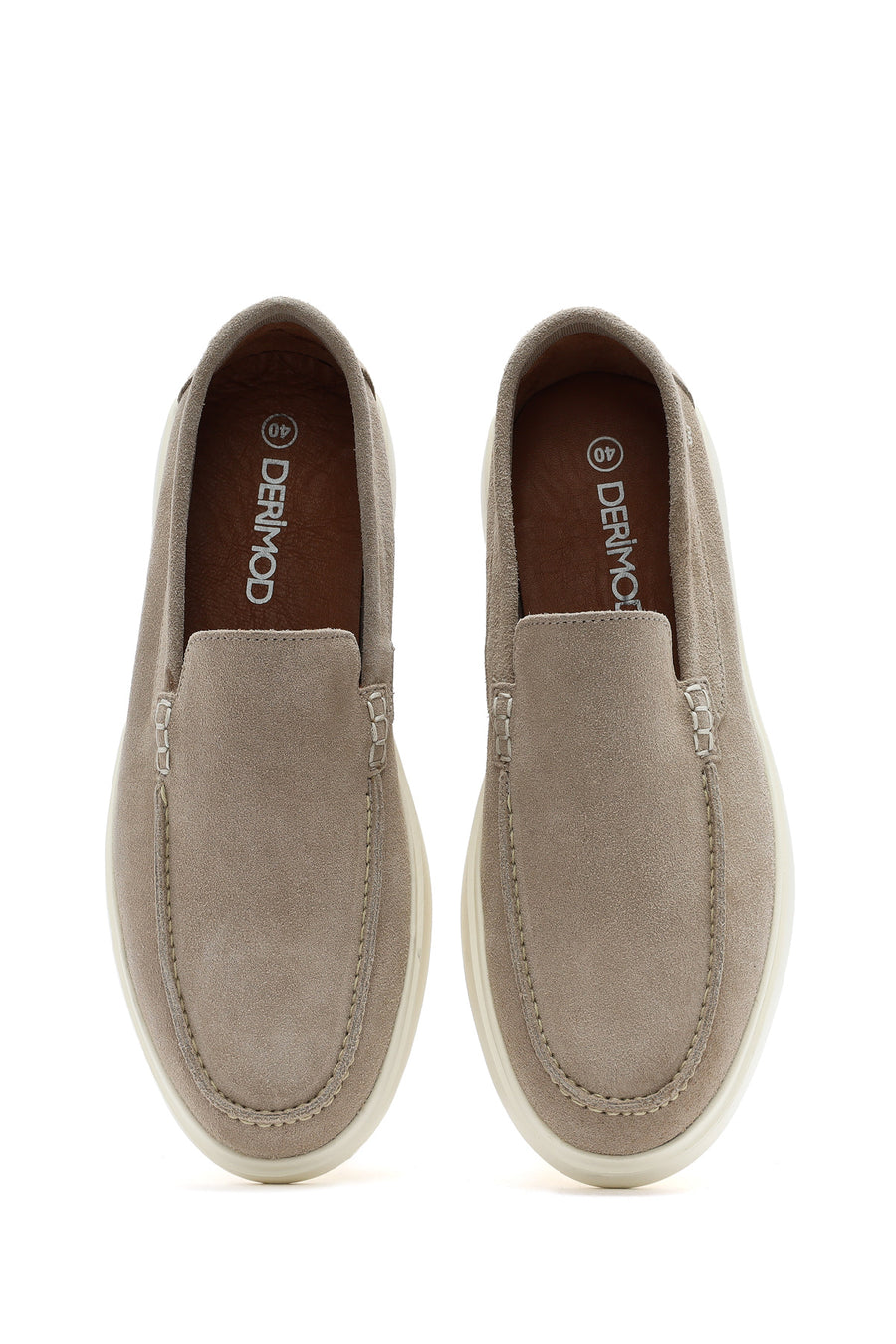 Men's Beige Suede Leather Casual Loafer