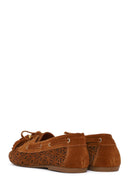 Women's Tan Tassel Suede Leather Loafer | Derimod