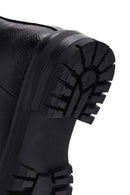 Woman Black Zip Closure Leather Boots | Derimod