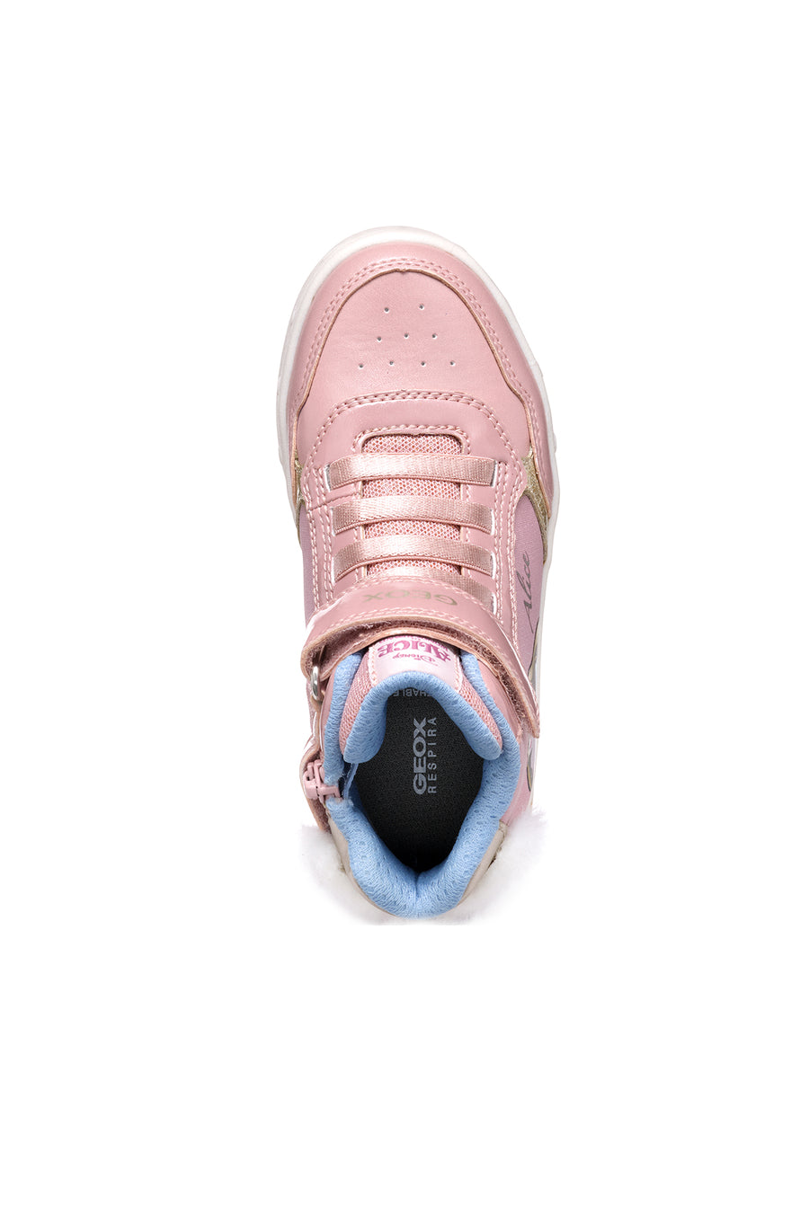 Geox Girl Pink Skylin Banded Patterned Ankle Sneaker