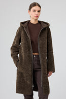 Fiorentini Women Brown Reversible Hooded Teddy Coat | Derimod