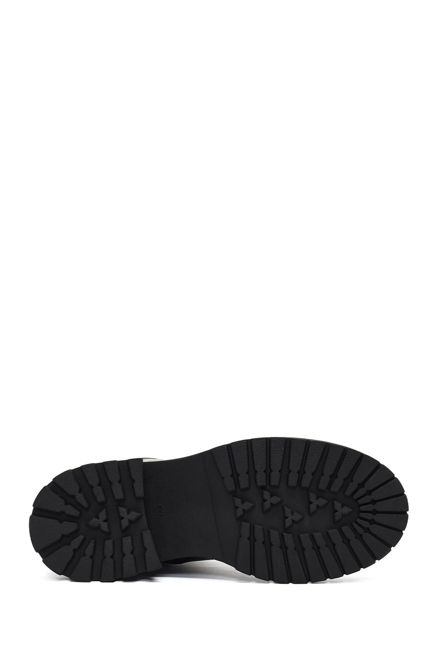 Women's Black Zippered Thick-Soled Leather Boot