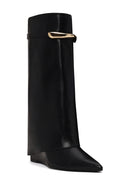 Woman Black Wedge Heel Boot | Derimod