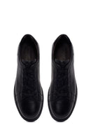 Male Black Lace-Up Leather Sneaker | Derimod