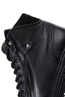 Men's Black Leather Zippered Casual Boots | Derimod