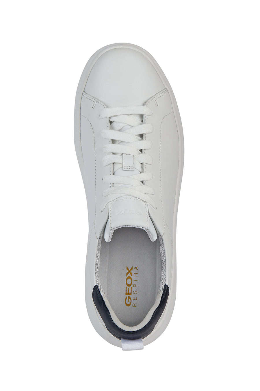 Geox Men's White Spherica Ec4.1 Lace-Up Leather Sports Sneaker