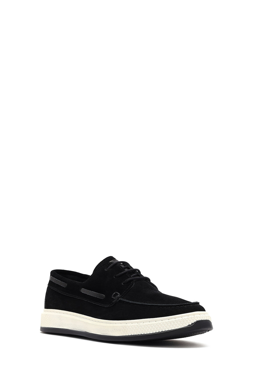 Men's Black Lace-Up Suede Leather Casual Shoes