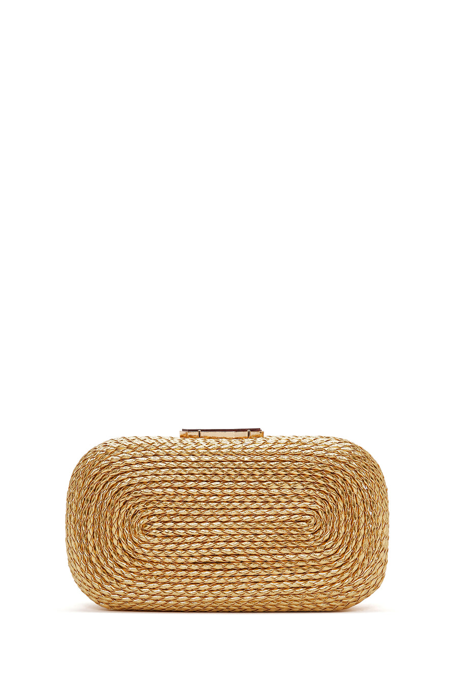 Women's Gold Long Strap Braided Mini Evening Clutch Bag