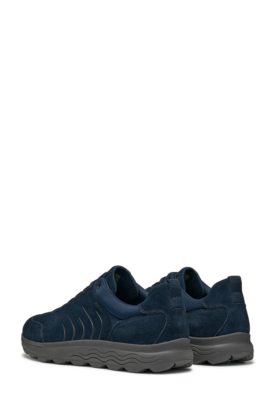 Geox Men's Navy Blue Spherica Lace-Up Suede Leather Sneakers