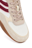 Women's Beige Lace-up Leather Sneaker | Derimod