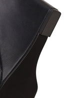 Woman Black Zip Closure Wedge-Heel Boots | Derimod
