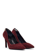 Kadın Bordo İnce Topuklu Süet Deri Stiletto | Derimod