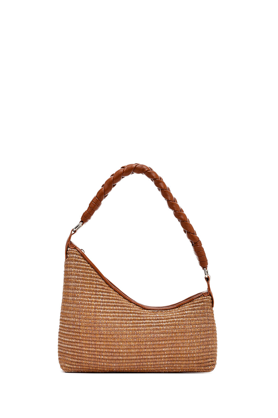 Women's Brown Accessory Straw Shoulder Bag