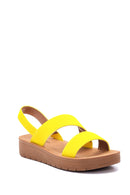 Women's Yellow Casual Flat Sandals | Derimod
