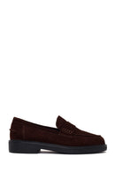 Woman Brown Suede Masculine Loafer | Derimod