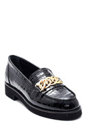 Kadın Deri Zincirli Kroko Loafer | Derimod