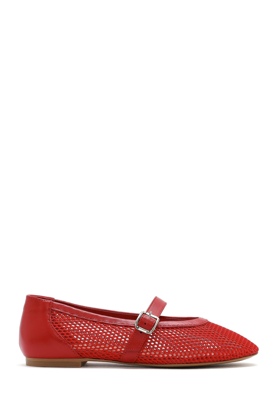 Women's Red Mesh Strappy Ballerinas 25SFD14016F | Derimod