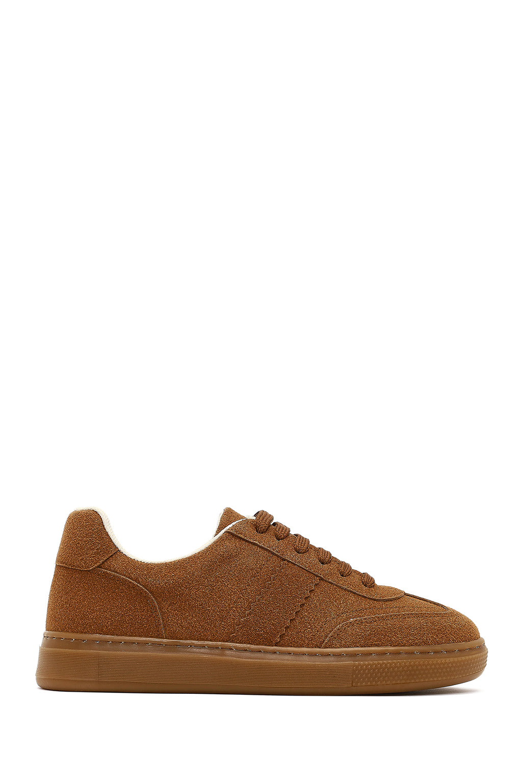 Kadın Taba Bağcıklı Süet Sneaker