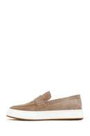 Men's Beige Chunky Suede Leather Loafers | Derimod