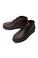 Men's Brown Leather Short Boots | Derimod