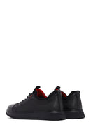 Erkek Siyah Bağcıklı Deri Sneaker | Derimod