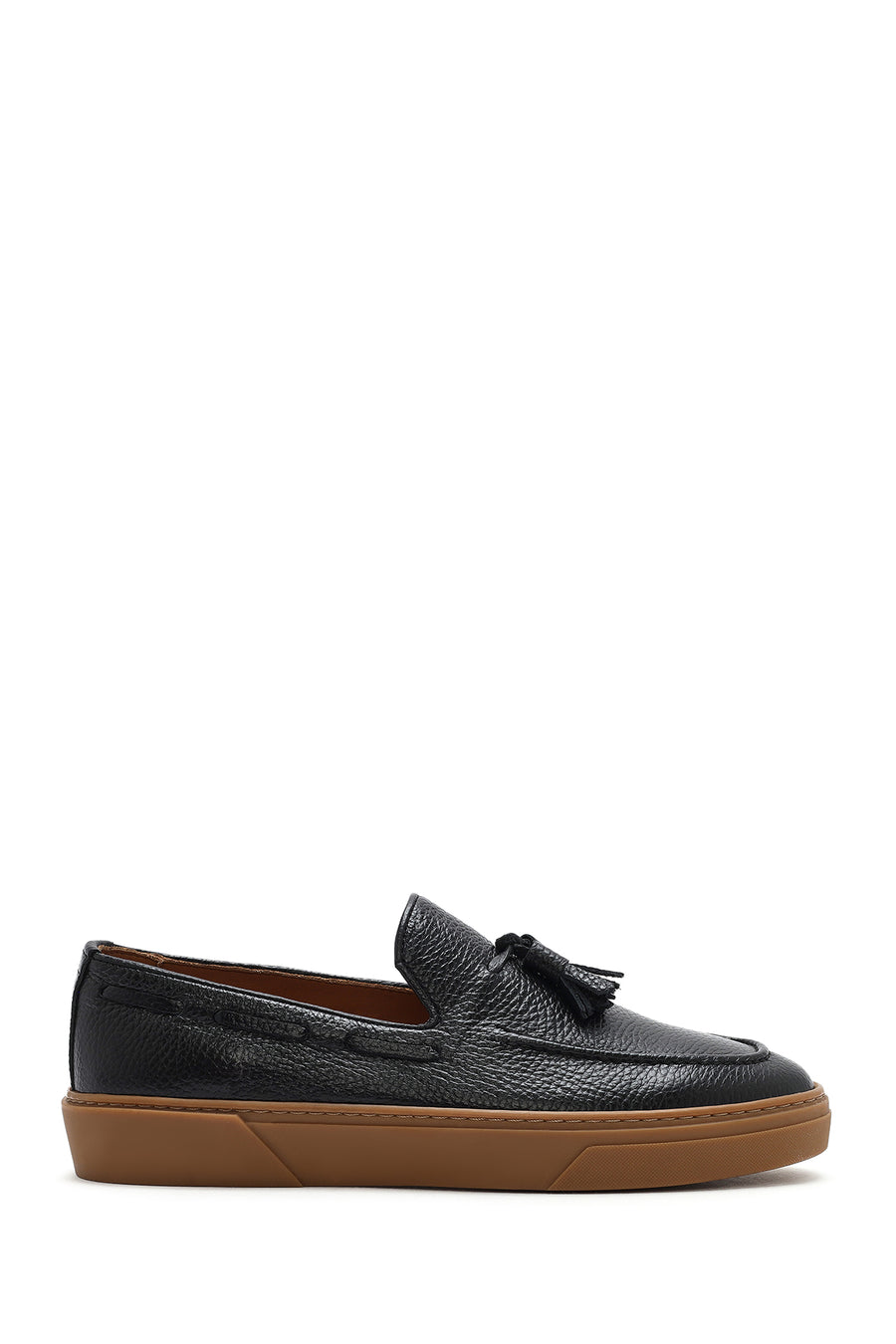 Erkek Siyah Püsküllü Deri Loafer 25SFD6313FT | Derimod