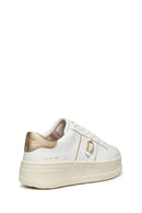 Geox Women White D Spherica Ecub-2 B - Nappa+Me Lace-Up Thick-Soled Leather Sneaker | Derimod
