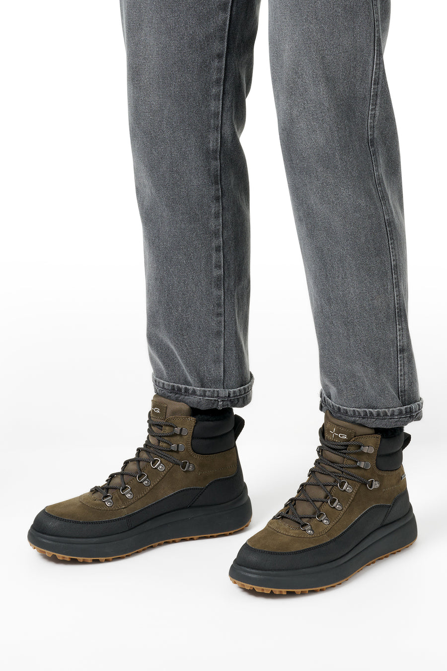 Geox Men Khaki A Granito + Grip B Abx D - Sue Lace Leather Outdoor Boot