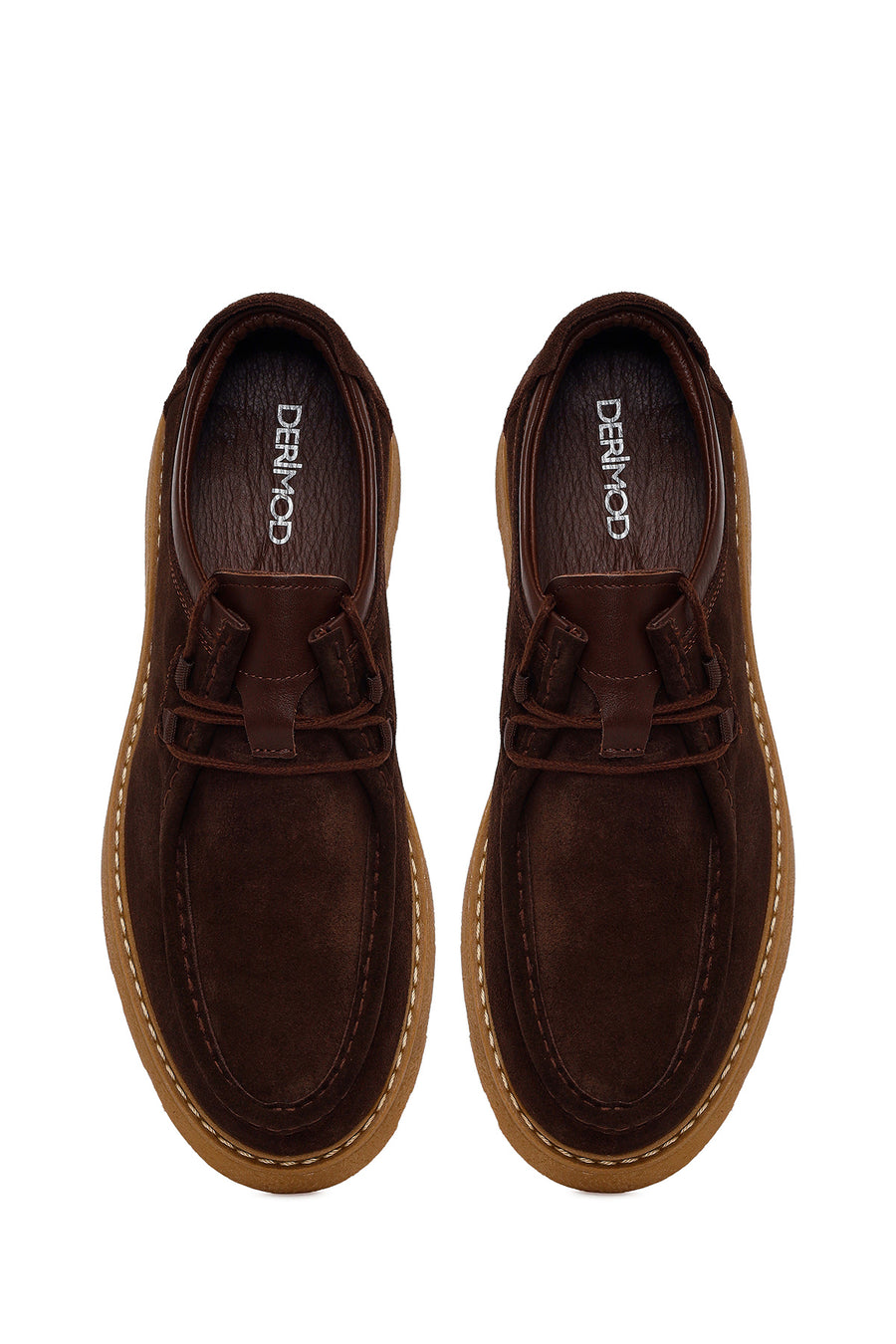 Male Brown Lace-up Suede Casual Shoes