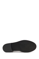 Woman Black Leather Masculine Loafer | Derimod