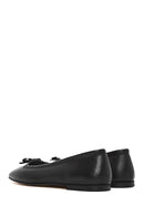 Derimod Flex Women's Black Bowknot Leather Ballerinas | Derimod