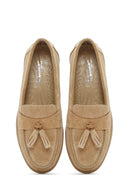 Women's Beige Suede Leather Comfort Loafer | Derimod