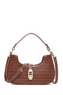 Women's Brown Long Strap Crocodile Handbag | Derimod