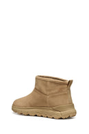 Geox Women Beige D Spherica 4X4 B Abx B - Suede Suede Leather Teddy Boot | Derimod