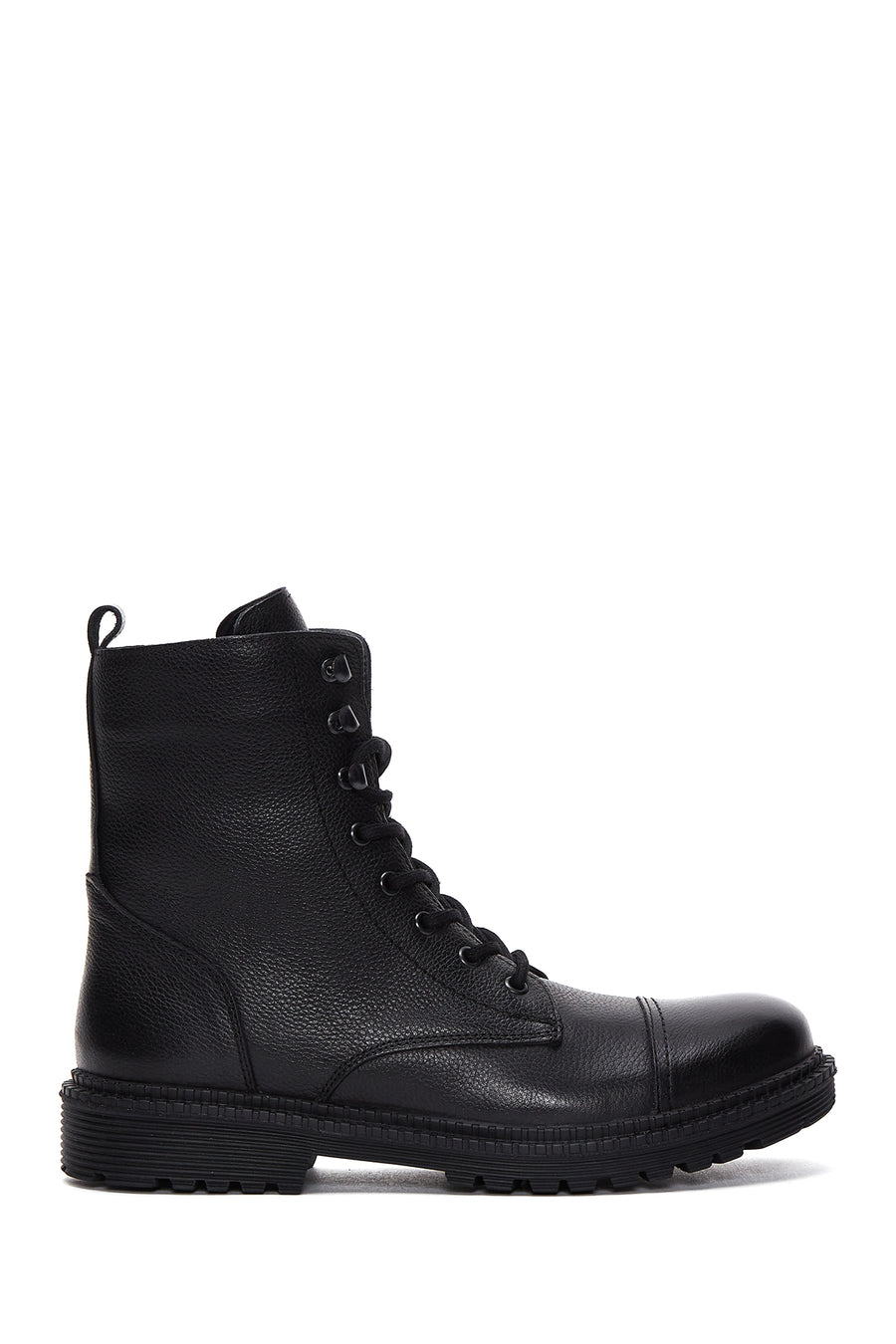 Men's Black Leather Zippered Casual Boots 23WFD6703FT | Derimod