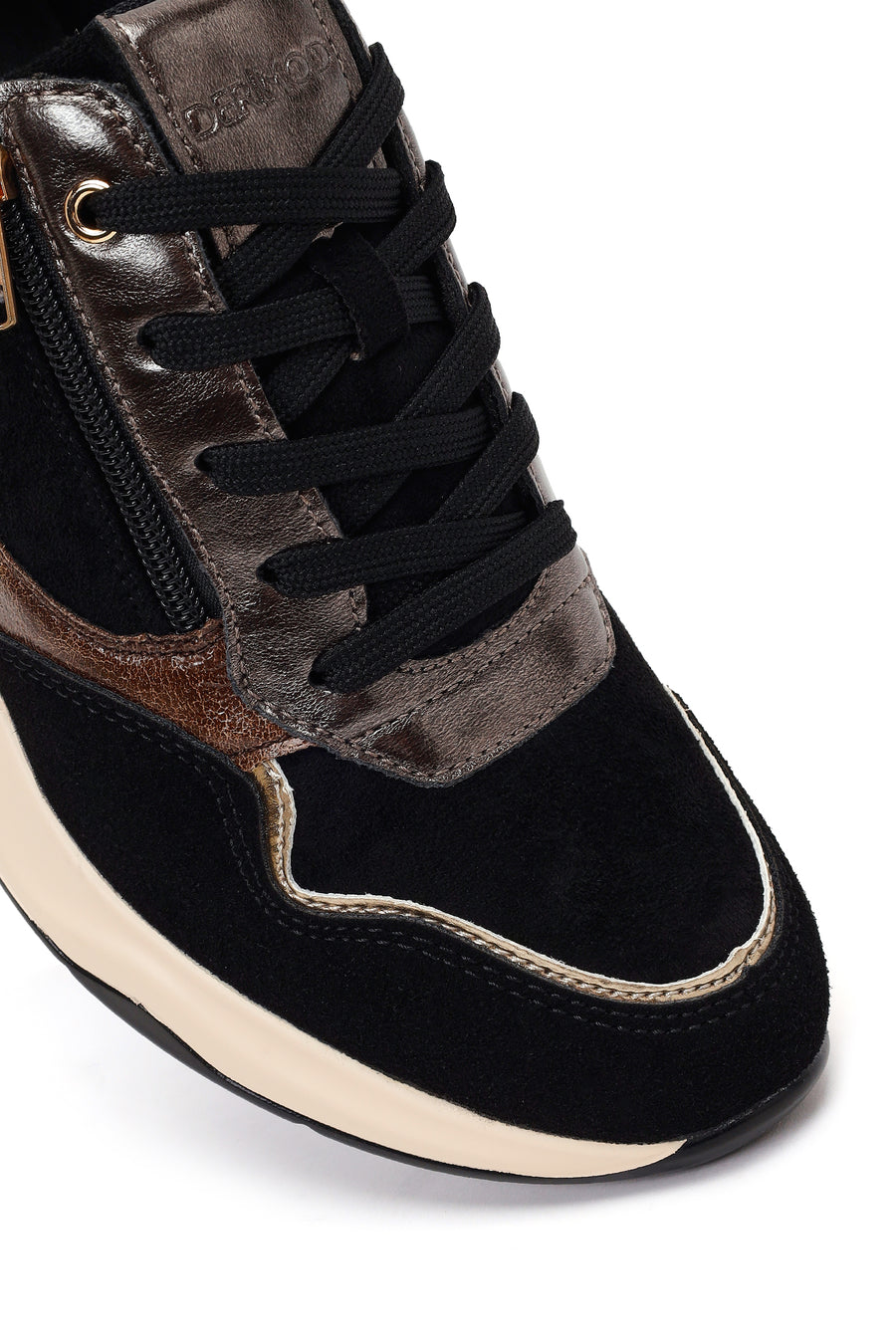 Kadın Siyah Bağcıklı Dolgu Topuklu Sneaker