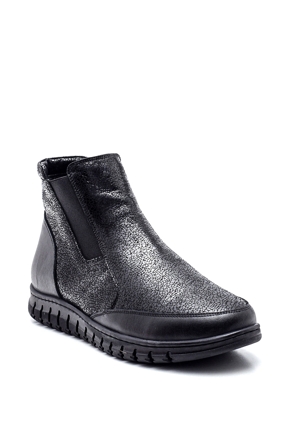 Women's Black Leather Comfort Boots