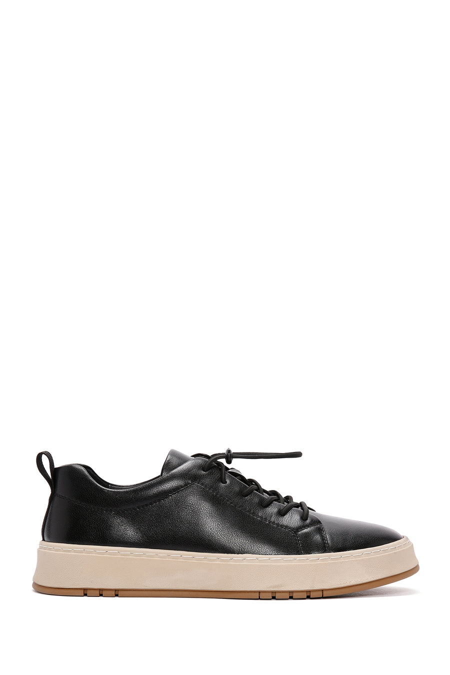 Erkek Siyah Bağcıklı Deri Sneaker 26SFD691018 | Derimod