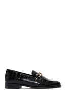 Kadın Siyah Deri Kroko Klasik Loafer | Derimod