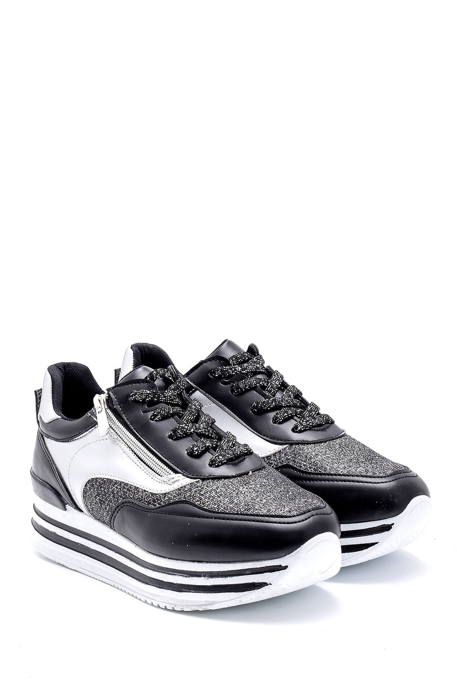 Women's High Sole Zipper Detailed Sneaker