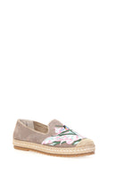 Embroidered Beige Women's Espadrille | Derimod