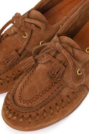 Women's Tan Tassel Suede Leather Loafer | Derimod