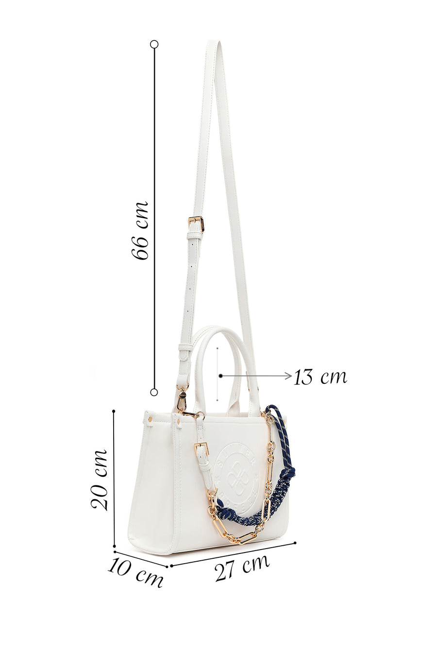 Woman White Printed Long-Strap Shoulder Bag